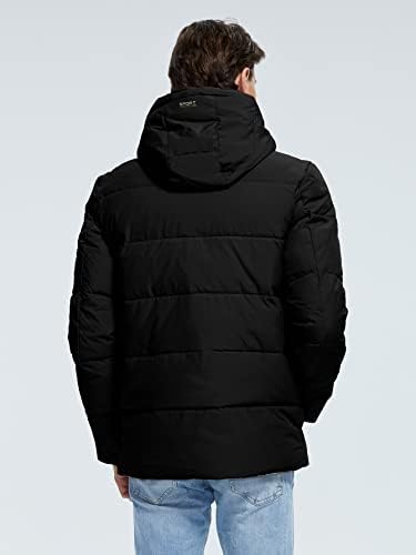 Xınbalove Ceketler Erkekler için Zip Up İpli Kapşonlu Kirpi Ceket (Renk: Siyah, Boyut: Orta)