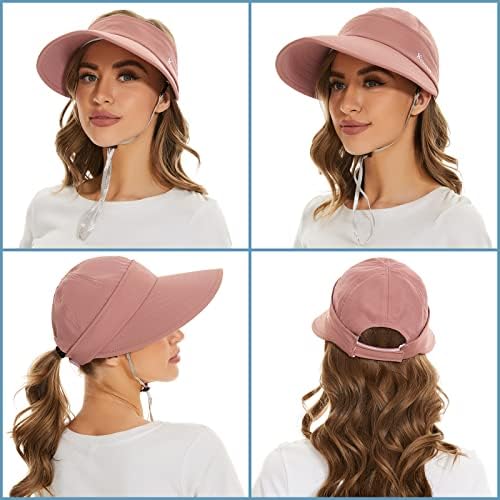 Yüzyıl Yıldız Bayan güneş şapkası 2 in 1 Zip-Off Geniş Ağız UV Koruma plaj şapkası Kadınlar için Packable golf şapkaları Açık Kap