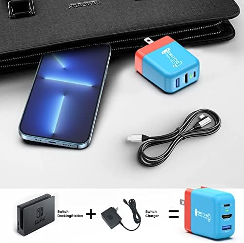 OLED Anahtarı için Dock Şarj Adaptörü,4FT Kablo ile TV Modu HDMI Dock için Taşınabilir Anahtar Şarj Cihazı, Android Akıllı Telefon