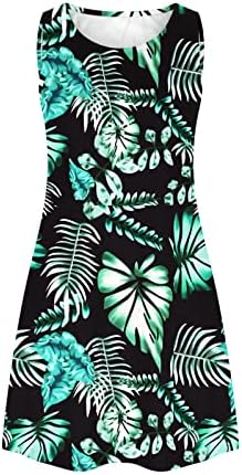Kadın Elbise Yaz 2023 Plaj Çiçek Tshirt Sundress Casual Cepler Boho Tank Elbise