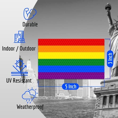 3 ADET Yansıtıcı LGBTQ Gurur Gökkuşağı Bayrağı Çıkartmaları - 5x3 İnç-Destek Eşcinsel Lezbiyen LGBT Eşitlik Müttefik tampon çıkartması