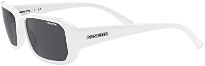 ARNETTE Erkek Güneş Gözlüğü Parlak Beyaz Çerçeve, Koyu Gri Lensler, 55mm