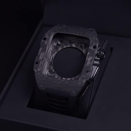 CZKE Karbon Fiber Kılıf Spor Stil mod seti Apple Watch 7 için 45mm Hafif Kayış iWatch için 6 SE 5 4 Serisi 44mm DIY Aksesuarları (Renk: