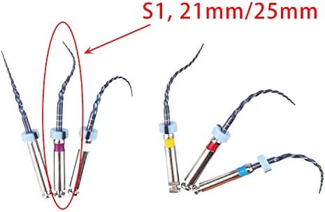 6 Adet / paket S1 endodontik mavi dosyaları ısı aktivasyon bükülebilir motor kullanımı dosyaları araçları aksesuar 21mm / 25mm (25mm)