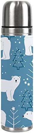 Vantaso Su Şişesi Kutup Ayısı Sevimli Hayvan Kış Noel Yeni Yıl Termos Çift Duvar Yalıtımlı Fincan Kupa 500 ml 17 OZ Spor Yürüyüş için