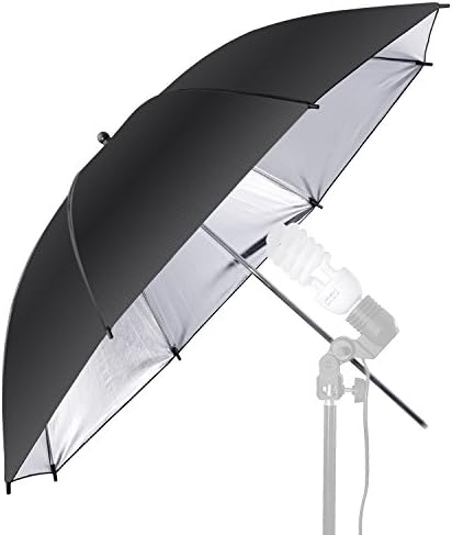 Neewer 33 / 83cm Fotoğraf Stüdyosu Siyah/Gümüş Yansıtıcı Aydınlatma Şemsiye Fotoğraf Stüdyosu flaş ışığı ve Konum Çekimleri