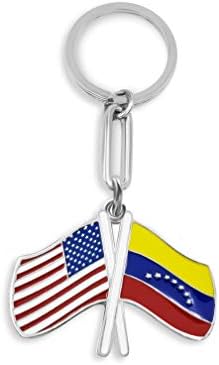 flagsandsouvenirs Anahtarlık ABD / Venezuela Bayrakları