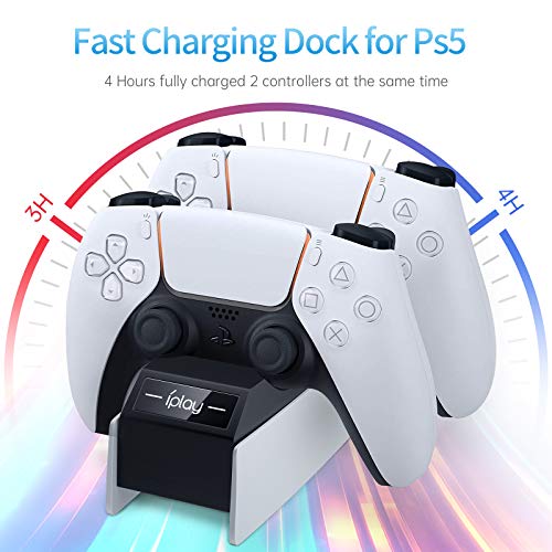 HONEYWHALE PS5 Denetleyici Şarj Cihazı, Playstation 5 Denetleyici şarj İstasyonu Çift Hızlı şarj standı için PS5 Dualsense Denetleyici