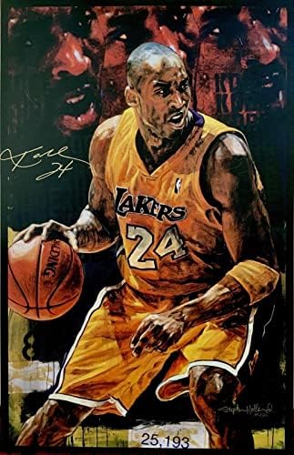 Kobe Bryant İmzalı 28x44 Tuval Boyama AP 2/24 PSA / DNA Otomatik Sınıf PSA 10 İmzalı NBA Sanat