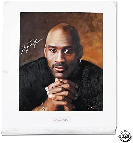 Michael Jordan İmzalı Goodwin Portresi Orijinal Kart Sanatı-Üst Güverte İmzalı NBA Sanatı