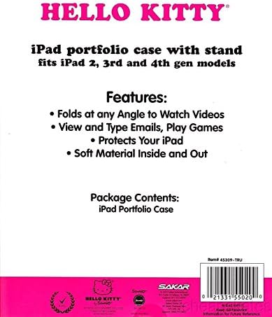 Standlı Hello Kitty iPad Portföy Kılıfı iPad 2., 3. ve 4. Nesillere Uyar