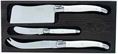 Jean Dubost Peynir Bıçak Setleri Beyaz Saplı, Paslanmaz Çelik Bıçak, 3'lü Set