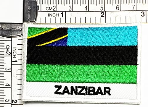 Kleenplus 3 adet. 1. 7X2. 6 İNÇ. Zanzibar Bayrağı Yamalar Bayrak Ülke Yama DIY Kostüm Amblemi Üniforma Taktik Askeri Bayrak Kare Şekli