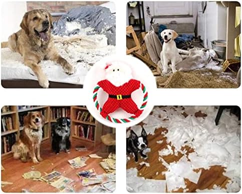 Köpek Noel Serisi Peluş Pamuk Dize Kemiren Diş Temizleme Pet Malzemeleri Pet Peluş Oyuncak Köpek Vokal Karikatür Pamuk Halat Oyuncak
