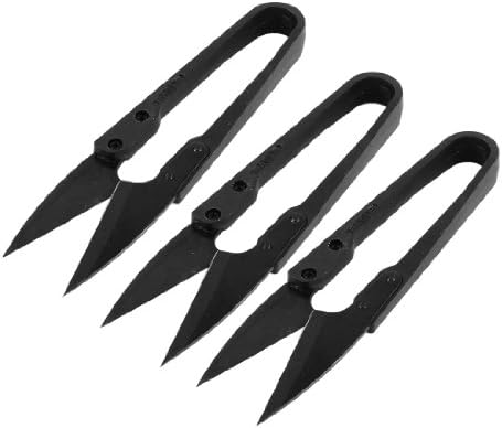 Aexıt 3 Adet Çatal Bıçak Aksesuarları Siyah Plastik Saplı Mini Thrum İplik Makas Makaslar Çapraz Dikiş
