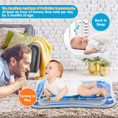Infinno Karın Zaman Mat Premium Bebek Su oyun matı Bebekler için, bebek oyuncakları 3 ila 24 Ay, Mavi Balina Tarzı ve Mavi Doliphin