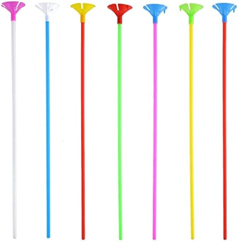 GİFTEXPRESS 60 adet 12 sopa balonlar Çeşitli Renkler, Plastik Balon Tutucular ve Bardaklar Doğum Günü Partisi, Düğün, Yıldönümü Süslemeleri