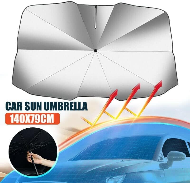 Luckyliz Sedan SUV araç ön camı güneş gölge, katlanabilir otomotiv ön cam gölge, UV koruma ve ısı yalıtımı Katlanabilir güneş gölge,
