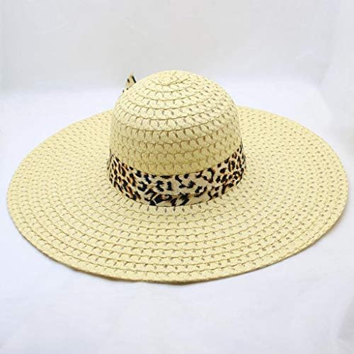 Kap Kadın Disket Leopar Baskı Güneş Plaj Hasır Şapkalar Büyük Geniş Şapka Beyzbol Kapaklar Yasal Şapka Moda Unisex Şapkalar