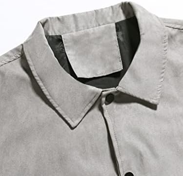 POKENE Ceketler Erkekler için Ceketler Erkekler Mektup Yamalı Ceket Tee Olmadan Ceketler Erkekler için (Renk: Gri, Boyut: XX-Large)