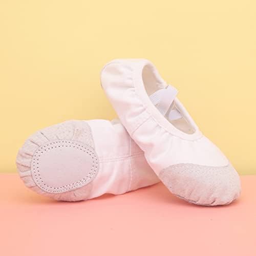 Çocuk Ayakkabıları Dans Ayakkabıları Sıcak Dans Bale Performansı Kapalı Ayakkabı Yoga Dans Ayakkabıları bebek ayakkabısı Kızlar 6 (Beyaz,