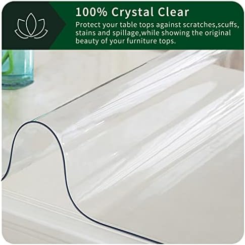 17x24 İnç Şeffaf Plastik Masa Örtüsü Koruyucu Yemek Masası için Kristal masa pedi Mat 1.5 mm Kalınlığında PVC Vinil Masa Örtüsü Koruyucu