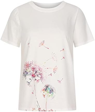 Sonbahar Yaz Crewneck Üst kadın giysisi Moda Kısa Kollu Pamuklu Çiçek Grafik Brunch Bluz T Shirt Bayan 1H 1H