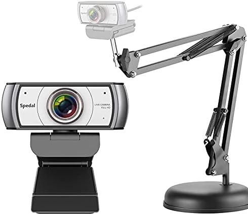 Kol Standı Kiti ile Geniş Açılı Web Kamerası, 120 Derece Görüş Video Konferans Uzaktan Eğitim Uzaktan Öğretim Kamerası, Mac, PC, Dizüstü