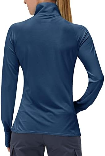 Kadın UPF 50 + UV Güneş koruma giyimi Uzun Kollu Atletik Yürüyüş Gömlek Hafif SPF Zip Up Açık Ceket