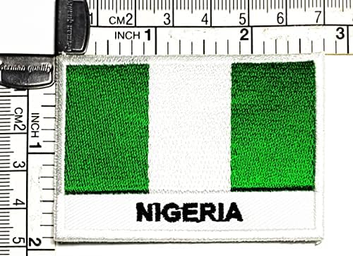 Kleenplus 3 adet. 1. 7X2. 6 İNÇ. Nijerya Bayrağı İşlemeli Yama Demir On Dikmek Bayrağı Ülke Ulusal Amblemi Yamalar DIY Ceket T-Shirt
