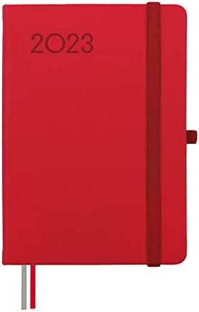 Finocam-Gündem 2023 Minimal Doku 1 Günlük Sayfa Ocak 2023-Aralık 2023 (12 ay) Kırmızı İspanyolca