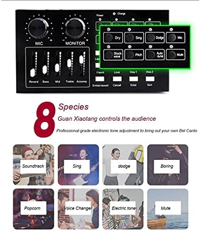 YTYZC Ses Kartı Mikser Stereo Mikrofon Hoparlör Şarkı Oyun Kulaklıkları Canlı Akış Bilgisayar Pc