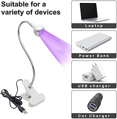 Bovmics USB 3W LED UV Ultraviyole Telefon Tutkal Kür Lambası, Jel Tırnaklar için UV Led Tırnak Lambası, Mobil Onarım için Taşınabilir
