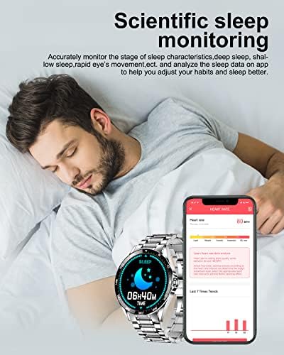 Android ve iOS Telefonlar için Erkekler için SİEMORL Smartwatch, Kalp Atış Hızı Uyku Monitörlü Spor İzci IP67 Su Geçirmez Smartwatch,