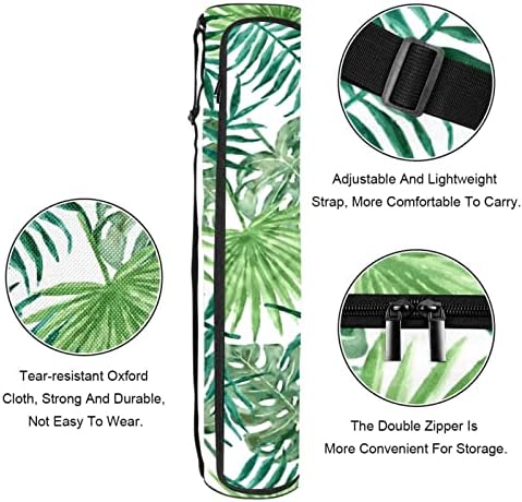 RATGDN Yoga Mat Çantası, Palmiye Ağacı Yaprakları egzersiz yoga matı Taşıyıcı Tam Zip Yoga Mat Taşıma Çantası Ayarlanabilir Kayış ile