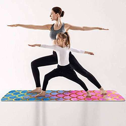 Siebzeh Suluboya Mermaid Ölçekli Premium Kalın Yoga Mat Çevre Dostu Kauçuk Sağlık ve Fitness Kaymaz Mat Her Türlü Egzersiz Yoga ve