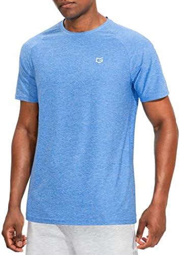 Erkek Kuru Fit kısa kollu tişört Crewneck Hafif Tee Gömlek Erkekler için Egzersiz Atletik Rahat