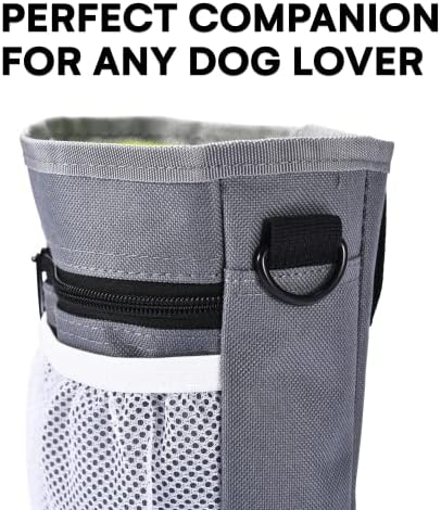 Siyah Gergedan Köpek Tedavi Eğitim Çantası - Giymek için 3 Yollu tedavi Çantaları-Bel, Kemer veya Omuz için Ayarlanabilir Kayış-Kaka