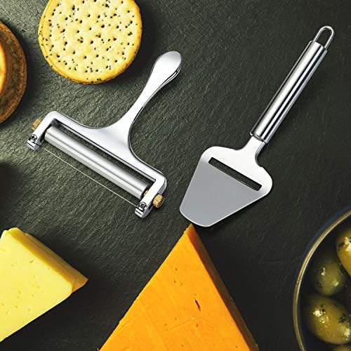 Mudder 2 Parça Peynir Kesici, ayarlanabilir Kalınlığı Paslanmaz Çelik Tel Peynir Dilimleme Peynir Düzlem Aracı ile Yumuşak için, yarı-Sert,