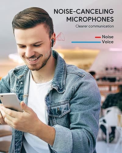 Gerçek Kablosuz kulaklık Gürültü Iptal 4 Mikrofonlar ile, WENKEY Bluetooth 5.3 Kulaklıklar için iPhone, Android, IPX6 Su Geçirmez,