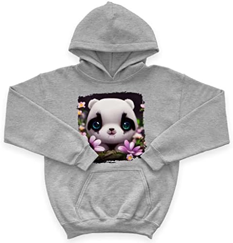 Karikatür Panda Yüz Çocuk Sünger Polar Hoodie-Papatyalar Çocuk Hoodie-Çocuklar için Temalı Hoodie