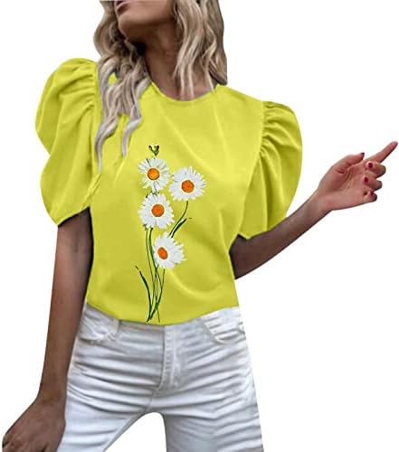 MIASHUI Kadın yazlık gömlek Bayan Kat Kısa Kollu Ekip Boyun Çiçek Baskılı T Shirt Katmanlı Uzun Kollu Gömlek Kadınlar ıçin