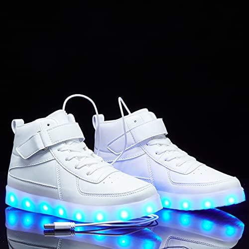 Bepoaa led ışıklı çocuk ayakkabısı USB Şarj yanıp sönen ışık Up Yüksek top Sneakers Erkek ve Kız Çocuk Unisex