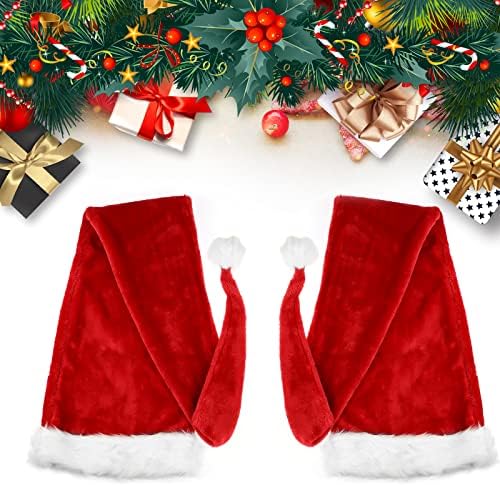 Knchy 5 Metre Uzun Santa Şapka Yetişkinler için, klasik Kırmızı Noel Şapka Peluş Tatil Şapka, noel Noel Baba Cosplay Kostüm Şapka
