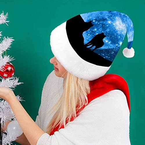 Kurt Dolunay Noel Şapka Santa Şapka Unisex Yetişkinler için Konfor Klasik Noel Kap Noel Partisi Tatil için