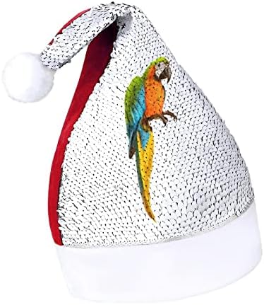 Papağan Kuş Komik Noel Şapka Pullu Noel Baba Şapkaları Erkekler Kadınlar için Noel Tatil Parti Süslemeleri