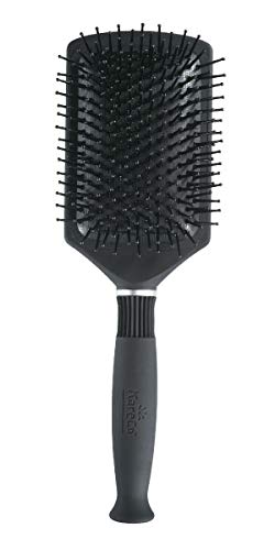 KareCo Büyük Kürek Fırçası: Uzun veya ıslak Saçlar için Yastıklı Kare Kürek Fırçası, Siyah Renk