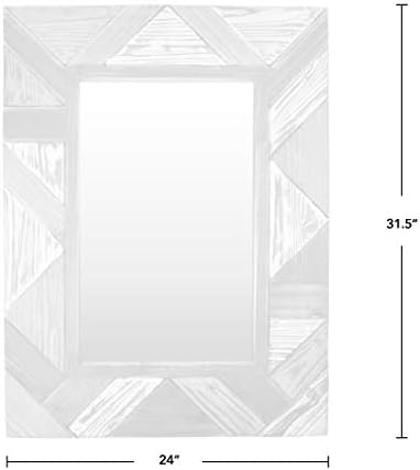FirsTime & Co. Silas Kurtarılmış Tahta Ayna, 31,5 Y x 23,5 G x 1,5 D, Sıkıntılı Gri