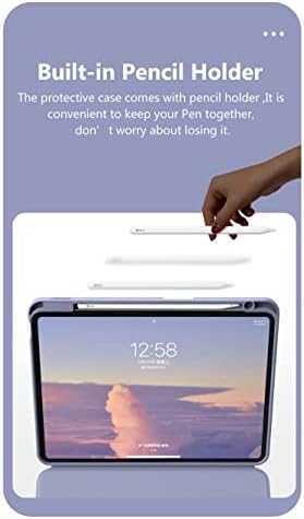 Klavyeli iPad Mini 6 Kılıf, Kalem Tutuculu iPad Mini 6. Nesil Klavye Kılıfı iPad Mini 8.3 inç, Mavi için Şeffaf Şeffaf Kabuk Kapaklı