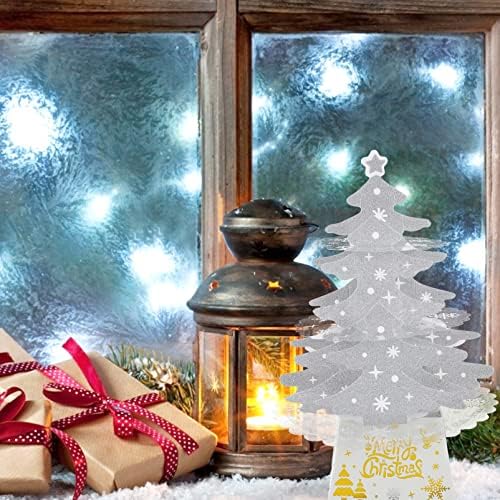 Veemoon Noel Ağacı Süsleri 3D Kağıt Parlayan Noel Ağacı Masa Centerpiece Süs Noel Partisi Dekorasyon
